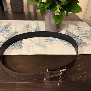 Hermes Brown Belt with Silver Buckle